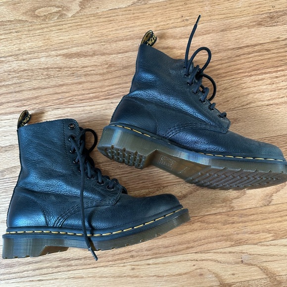 Dr martens pascal black moto combat boots size 6 - Picture 2 of 3